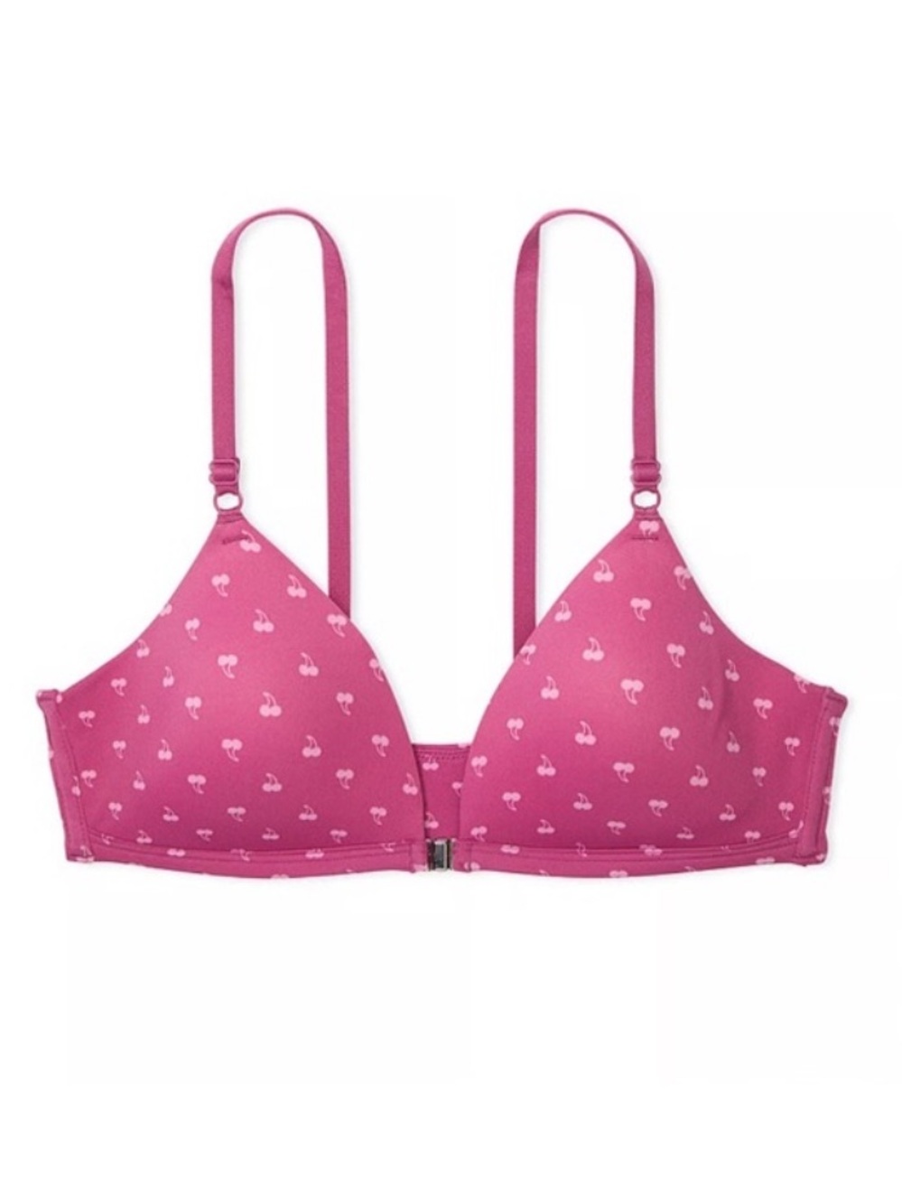 Victoria’s Secret PINK Wear Everywhere Wireless Front Close Bra Mauve Cherry